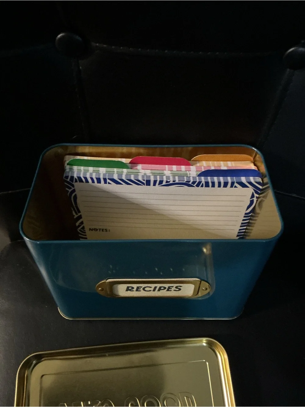 Metal Recipe Box with Blank Cards - Teal 6X8” Vtg/rustic Brand: Tabitha Brown
